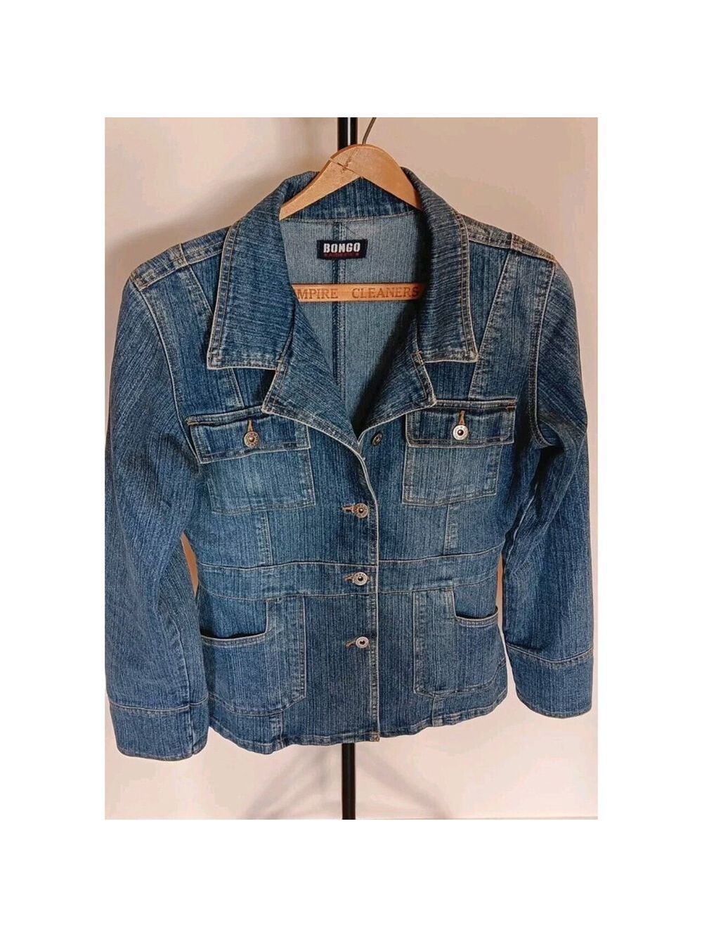 Medium Bongo Denim Jacket Dark Wash Women’s Button Up NICE!